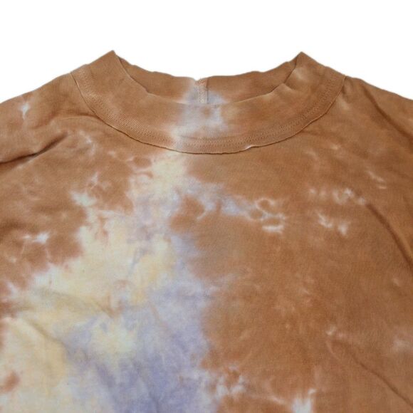 Free People We the Free Cotton Tie Dye Long Sleeve Shirt Mock Neck Top Size M - Picture 3 of 11